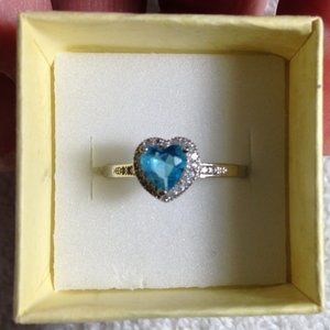 Blue Heart Ring Size 10